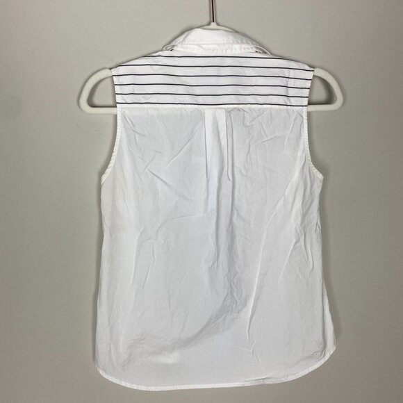 3.1 Phillip Lim Patchwork Button Pocket Blouse Sleeveless Tank Top Collared - Picture 4 of 5